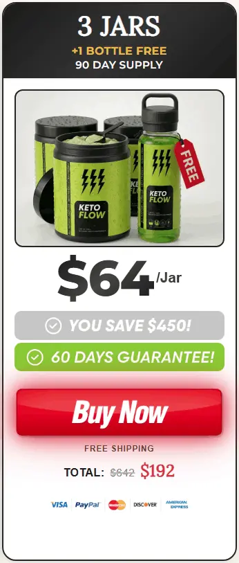 Buy KetoFlow 3 jar value pack - 90 day supply drinkable keto BHB MCT oil supplement